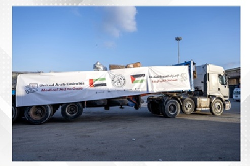 UAE medical aid convoy delivers 53 tonnes to Gaza under Operation Chivalrous Knight 3
