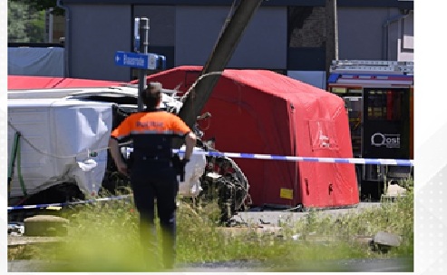 Four people killed after train hits school bus in Belgium