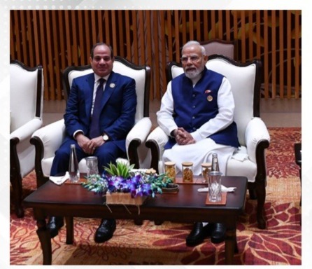 Egyptian President meets Indian Prime Minister on sidelines of BRICS Summit